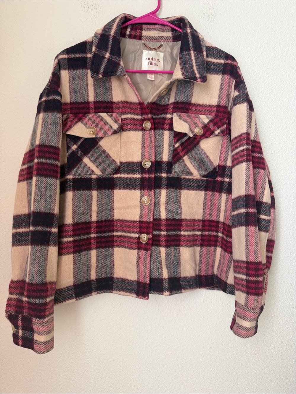 Autres Filles Plaid Button Down Jacket
